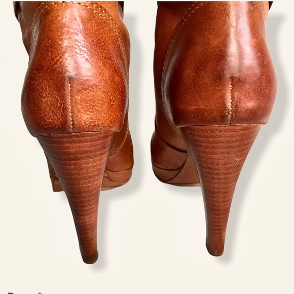 Frye Harlow Multi-Strap Cognac Cute Stiletto Boots - Picture 11 of 15